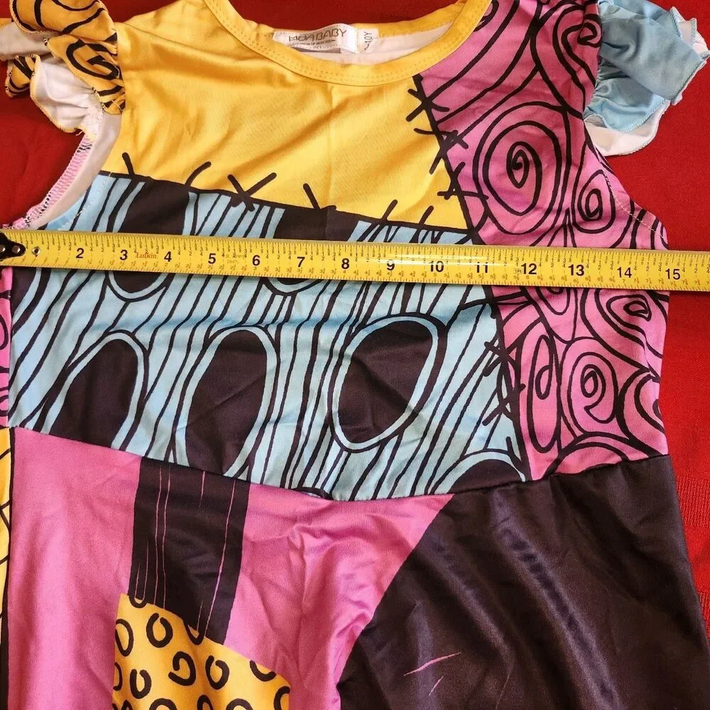 Sally Costume Dress Girls 9-10Y Nightmare Before Christmas Patchwork Set